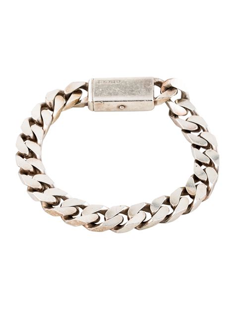 gucci link bracelet silver|Gucci sterling silver charm bracelet.